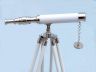 Standing Chrome with White Leather Harbor Master Telescope 30 - 11