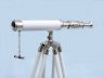 Standing Chrome with White Leather Harbor Master Telescope 30 - 3
