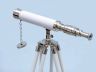 Standing Chrome with White Leather Harbor Master Telescope 30 - 1