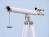 Hampton Collection Chrome with White Leather Griffith Astro Telescope 64 - 3