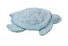 Rustic Light Blue Cast Iron Decorative Turtle Paperweight 4 - 1