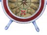 Wooden Rustic White and Red Ship Wheel Knot Faced Clock 12 - 4