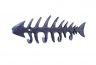 Rustic Dark Blue Cast Iron Fish Bone Key Rack 8 - 1