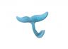 Rustic Light Blue Whitewashed Cast Iron Decorative Whale Tail Hook 5 - 2