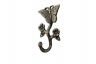 Rustic Gold Cast Iron Butterfly With Flowers Hook 5 - 4