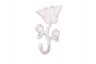 Whitewashed Cast Iron Butterfly With Flowers Hook 5 - 1