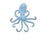 Rustic Dark Blue Whitewashed Cast Iron Wall Mounted Decorative Octopus Hooks 7 - 2