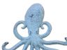 Rustic Dark Blue Whitewashed Cast Iron Wall Mounted Decorative Octopus Hooks 7 - 3