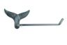 Seaworn Blue Cast Iron Whale Tail Bathroom Set of 3 - Large Bath Towel Holder and Towel Ring and Toilet Paper Holder - 3