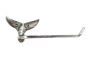 Rustic Silver Cast Iron Whale Tail Bathroom Set of 3 - Large Bath Towel Holder and Towel Ring and Toilet Paper Holder - 3