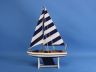 Wooden It Floats 12 - Rustic Blue Striped Floating Sailboat Model - 6