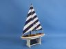 Wooden It Floats 12 - Rustic Blue Striped Floating Sailboat Model - 5