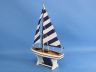 Wooden Decorative Sailboat Model with Blue Stripes 12 - 3