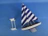 Wooden Decorative Sailboat Model with Blue Stripes 12 - 1