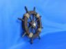 Rustic Wood Finish Decorative Ship Wheel with Starfish 18 - 3
