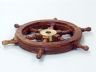 Deluxe Class Wood and Brass Decorative Ship Wheel 12 - 7