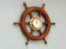 Deluxe Class Wood And Brass Ship Wheel Clock 18 - 4