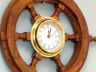Deluxe Class Wood And Brass Ship Wheel Clock 18 - 3