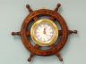Deluxe Class Wood And Brass Ship Wheel Clock 12 - 3