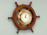 Deluxe Class Wood And Brass Ship Wheel Clock 12 - 5