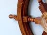 Deluxe Class Wood and Brass Decorative Ship Wheel 18 - 4