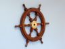 Deluxe Class Wood and Brass Decorative Ship Wheel 18 - 7