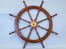 Deluxe Class Wood and Brass Decorative Ship Wheel 36 - 4