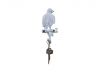 Whitewashed Cast Iron Eagle Sitting on a Tree Branch Decorative Metal Wall Hook 6.5 - 2