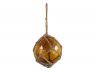 Amber Japanese Glass Ball Fishing Float With Brown Netting Decoration 4 - 4