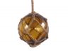 Amber Japanese Glass Ball Fishing Float With Brown Netting Decoration 4 - 7