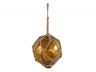Amber Japanese Glass Ball Fishing Float With Brown Netting Decoration 4 - 3