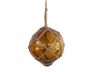 Amber Japanese Glass Ball Fishing Float With Brown Netting Decoration 4 - 1