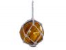 Amber Japanese Glass Ball Fishing Float With White Netting Decoration 4 - 5