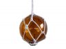 Amber Japanese Glass Ball Fishing Float With White Netting Decoration 4 - 1