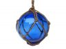 Blue Japanese Glass Ball Fishing Float With Brown Netting Decoration 4 - 2
