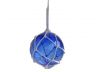 Blue Japanese Glass Ball With White Netting Christmas Ornament 4 - 2
