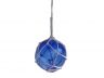 Blue Japanese Glass Ball With White Netting Christmas Ornament 4 - 5