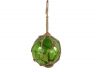 Green Japanese Glass Ball Fishing Float With Brown Netting Decoration 4 - 5