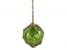 Green Japanese Glass Ball Fishing Float With Brown Netting Decoration 4 - 4