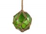 Green Japanese Glass Ball Fishing Float With Brown Netting Decoration 4 - 2