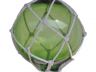 Green Japanese Glass Ball Fishing Float With White Netting Decoration 4 - 2