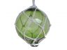 Green Japanese Glass Ball Fishing Float With White Netting Decoration 4 - 6