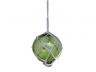 Green Japanese Glass Ball Fishing Float With White Netting Decoration 4 - 3
