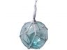 Light Blue Japanese Glass Ball Fishing Float With White Netting Decoration 4 - 4