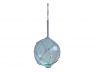 Light Blue Japanese Glass Ball With White Netting Christmas Ornament 4 - 2