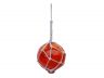 Orange Japanese Glass Ball With White Netting Christmas Ornament 4 - 1