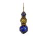 Blue - Amber - Blue Japanese Glass Ball Fishing Floats with Brown Netting Decoration 11 - 1