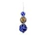 Blue - Amber - Blue Japanese Glass Ball Fishing Floats with White Netting Decoration 11 - 1