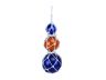 Blue - Orange - Blue Japanese Glass Ball Fishing Floats with White Netting Decoration 11 - 1