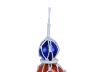 Blue - Orange - Blue Japanese Glass Ball Fishing Floats with White Netting Decoration 11 - 3